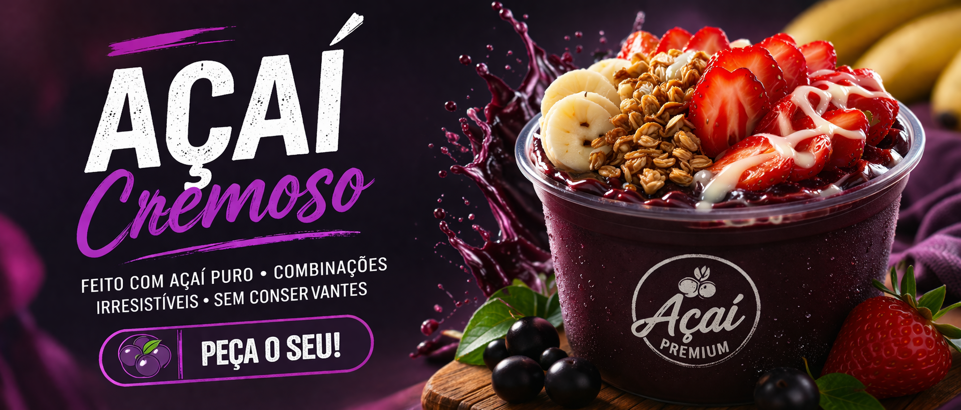 Açaí cremoso da Casa do Burguer